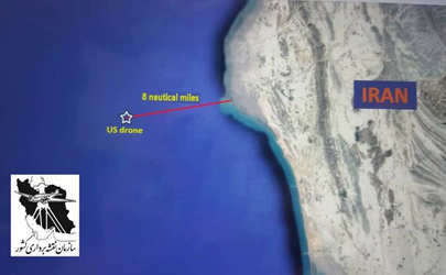 پهپاد جاسوسی آمریکایی بر فراز آب‌های سرزمینی ایران سرنگون شد