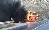 آتش گرفتن اتوبوس در بایجان جاده هراز