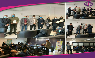 تقدیر از نمایندگان برتر فروش طرح بیمه ای خانواده آرمانی در شعبه رشت 