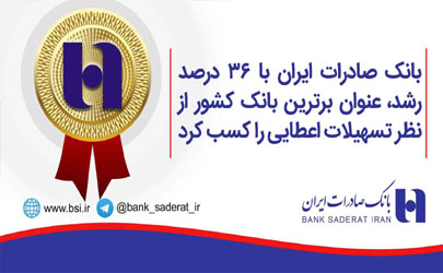 بانک صادرات ایران عنوان برترین بانک کشور از نظر تسهیلات اعطایی را کسب کرد