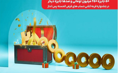 جشنواره قرعه‌کشی حساب‌های قرض‌الحسنه پس‌انداز بانک گردشگری:افزایش ۲ برابری امتیاز با گشایش حساب در توبانک