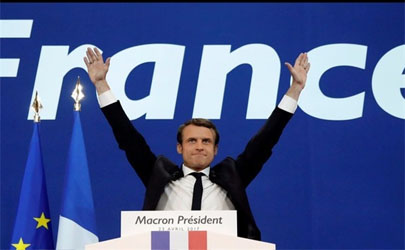 امانوئل ماکرون رئیس‌جمهور جدید فرانسه شد