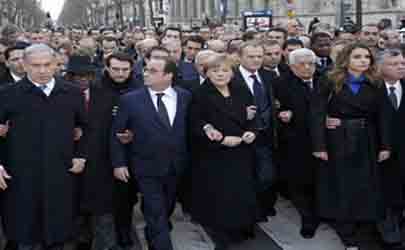 خشم مقامات فرانسه از حضور نتانیاهو در راهپیمایی پاریس + تصویر