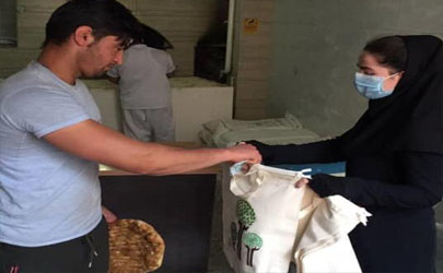 کیسه های پارچه ای در نانوایی های دوستدار محیط زیست، در شمال تهران توزیع شد 