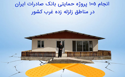 ​انجام ١٠٥ پروژه حمایتی بانک صادرات ایران در مناطق زلزله زده غرب کشور