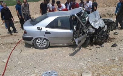 تصادف مرگبار دو دستگاه خودرو و یک موتورسیکلت