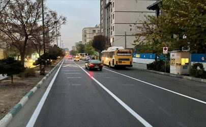 اجرای ۱۴ کیلومتر خط‌کشی محوری در منطقه ۹ 