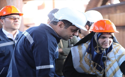 بازدید مشاور رئیس‌جمهور در امور همکاری‌های اقتصادی از شرکت صبا فولاد خلیج فارس 