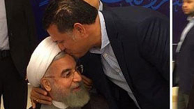 بوسه علی دایی بر پیشانی روحانی + تصویر 