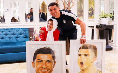 ملاقات دختر هنرمند پرسپولیسی با کریستیانو رونالدو