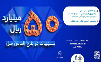 پرداخت تسهیلات 3 میلیارد ریالی طرح «الماس» توسط موسسه اعتباری ملل  