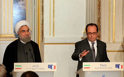 روحانی: همکاری‌های ایران و فرانسه در همه عرصه های اقتصادی، علمی و فرهنگی تعمیق می یابد/ما نمی‌توانیم درباره مردم سوریه تصمیم‌گیری کنیم / اولاند: تحکیم روابط تهران و پاریس به نفع منطقه و جهان است/ فرانسه برای عملیاتی کردن توافقات اهتمام ویژه دارد